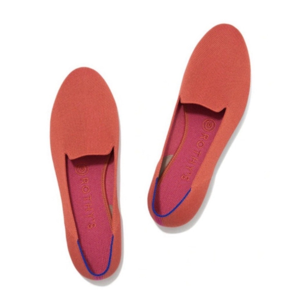 Rothy's Sunset Red Loafer Flats Size 7 Retired Color Slip On Comfort Walking